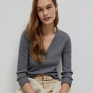 NWT - Maeve by Anthropologie Thea Ribbed V Neck Sweater